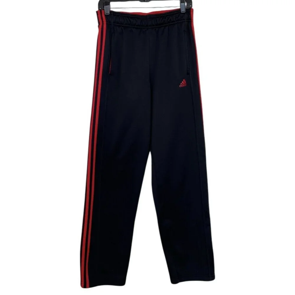 Adidas Track Pants Mens Size‎ Medium Black Striped Sides Athletic Pockets